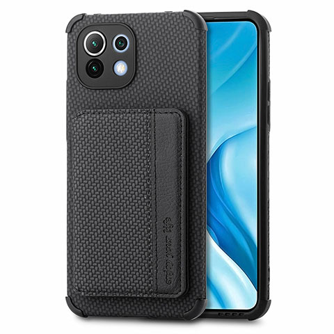 Custodia Silicone Ultra Sottile Morbida Cover con Magnetico A04 per Xiaomi Mi 11 Lite 5G NE Nero