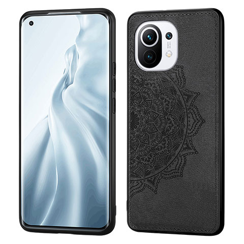 Custodia Silicone Ultra Sottile Morbida Cover con Magnetico A07 per Xiaomi Mi 11 Lite 5G NE Nero