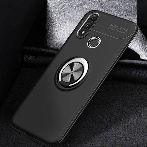 Custodia Silicone Ultra Sottile Morbida Cover con Magnetico Anello Supporto A01 per Huawei P Smart (2019) Nero