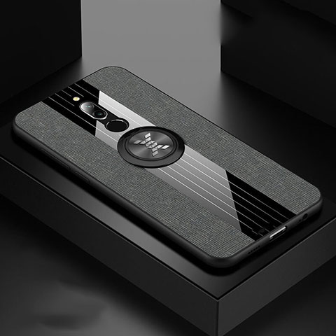 Custodia Silicone Ultra Sottile Morbida Cover con Magnetico Anello Supporto A01 per Xiaomi Redmi 8 Grigio Scuro
