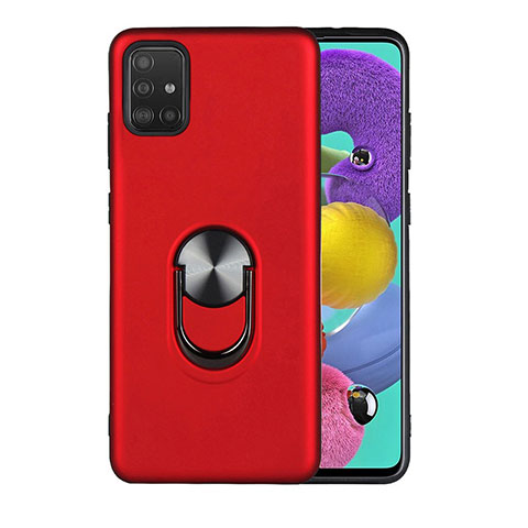 Custodia Silicone Ultra Sottile Morbida Cover con Magnetico Anello Supporto A02 per Samsung Galaxy A71 5G Rosso