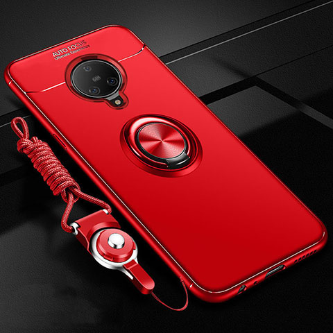 Custodia Silicone Ultra Sottile Morbida Cover con Magnetico Anello Supporto A02 per Vivo Nex 3S Rosso