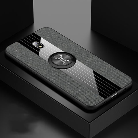 Custodia Silicone Ultra Sottile Morbida Cover con Magnetico Anello Supporto A02 per Xiaomi Redmi 8A Grigio