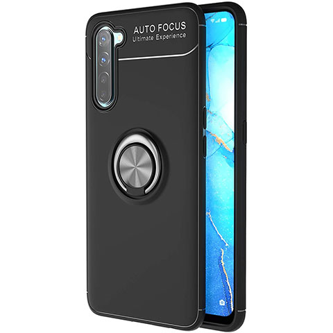 Custodia Silicone Ultra Sottile Morbida Cover con Magnetico Anello Supporto A03 per Oppo K7 5G Nero