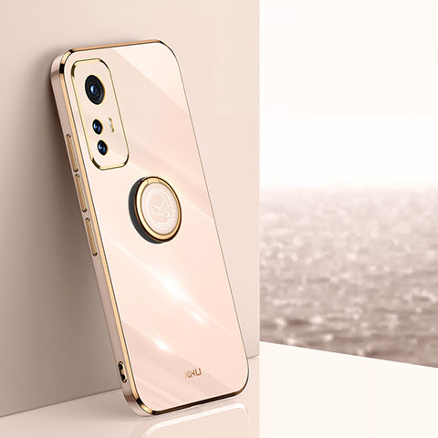 Custodia Silicone Ultra Sottile Morbida Cover con Magnetico Anello Supporto A10 per Xiaomi Mi 12 Pro 5G Oro