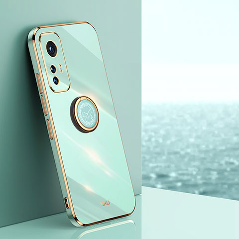 Custodia Silicone Ultra Sottile Morbida Cover con Magnetico Anello Supporto A10 per Xiaomi Mi 12 Pro 5G Verde