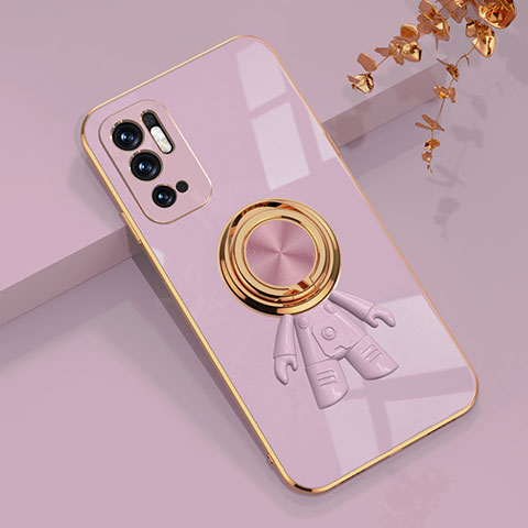 Custodia Silicone Ultra Sottile Morbida Cover con Magnetico Anello Supporto AN2 per Xiaomi Redmi Note 11 SE 5G Viola