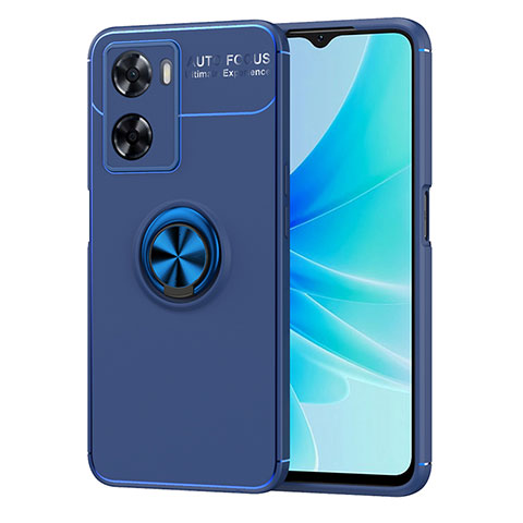 Custodia Silicone Ultra Sottile Morbida Cover con Magnetico Anello Supporto JM1 per OnePlus Nord N20 SE Blu