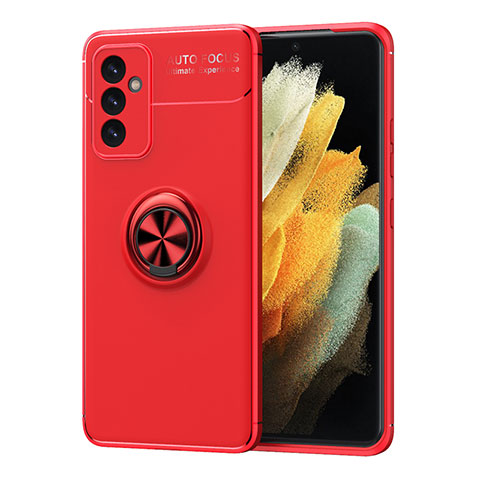 Custodia Silicone Ultra Sottile Morbida Cover con Magnetico Anello Supporto JM1 per Samsung Galaxy A05s Rosso