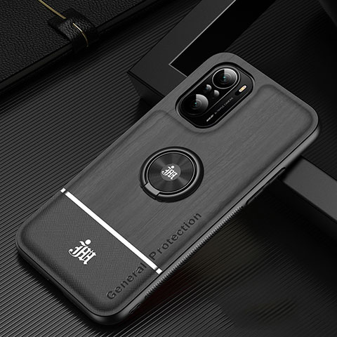 Custodia Silicone Ultra Sottile Morbida Cover con Magnetico Anello Supporto JM1 per Xiaomi Mi 11X Pro 5G Nero