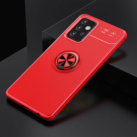 Custodia Silicone Ultra Sottile Morbida Cover con Magnetico Anello Supporto JM2 per Samsung Galaxy A52 4G Rosso