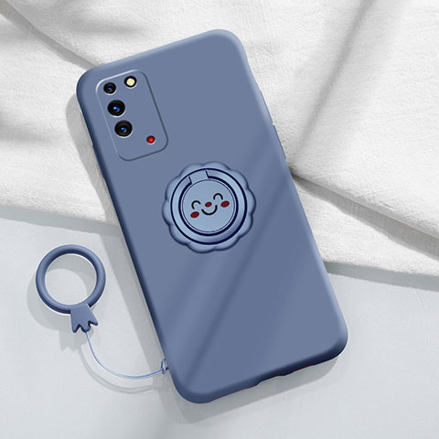 Custodia Silicone Ultra Sottile Morbida Cover con Magnetico Anello Supporto per Huawei Honor X10 5G Grigio