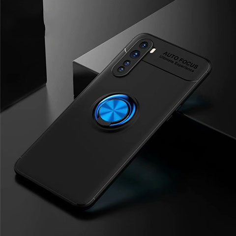 Custodia Silicone Ultra Sottile Morbida Cover con Magnetico Anello Supporto per OnePlus Nord Blu e Nero