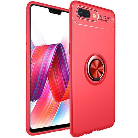 Custodia Silicone Ultra Sottile Morbida Cover con Magnetico Anello Supporto per Oppo K1 Rosso