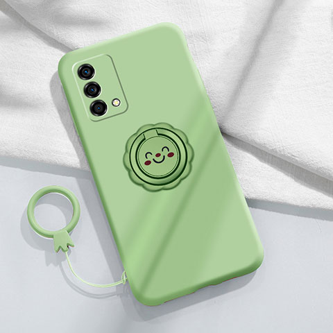 Custodia Silicone Ultra Sottile Morbida Cover con Magnetico Anello Supporto per Oppo K9 5G Verde