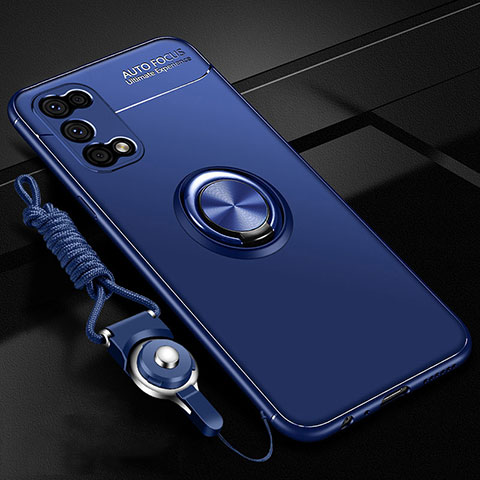 Custodia Silicone Ultra Sottile Morbida Cover con Magnetico Anello Supporto per Realme Narzo 30 Pro 5G Blu