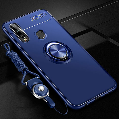 Custodia Silicone Ultra Sottile Morbida Cover con Magnetico Anello Supporto per Samsung Galaxy A20s Blu