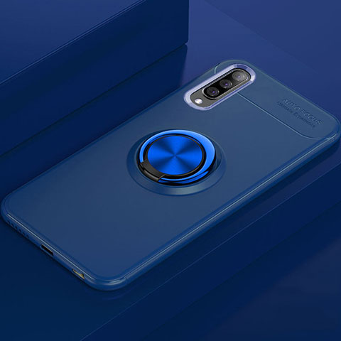 Custodia Silicone Ultra Sottile Morbida Cover con Magnetico Anello Supporto per Samsung Galaxy A70S Blu