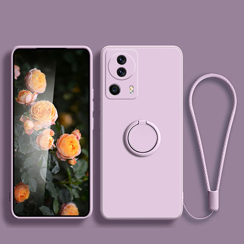 Custodia Silicone Ultra Sottile Morbida Cover con Magnetico Anello Supporto per Xiaomi Mi 13 Lite 5G Lavanda