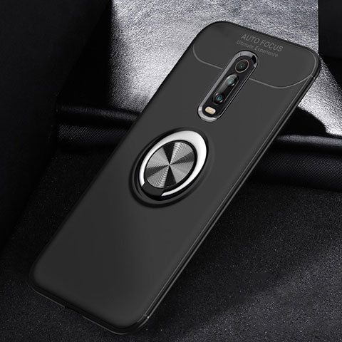 Custodia Silicone Ultra Sottile Morbida Cover con Magnetico Anello Supporto per Xiaomi Mi 9T Pro Nero