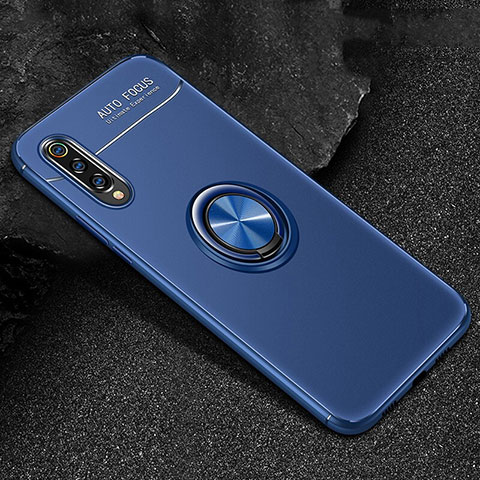 Custodia Silicone Ultra Sottile Morbida Cover con Magnetico Anello Supporto per Xiaomi Mi A3 Lite Blu