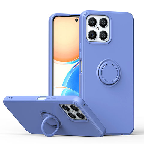 Custodia Silicone Ultra Sottile Morbida Cover con Magnetico Anello Supporto QW1 per Huawei Honor X8 4G Lavanda