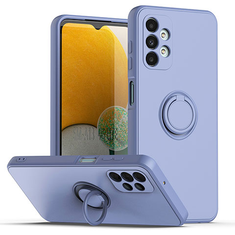 Custodia Silicone Ultra Sottile Morbida Cover con Magnetico Anello Supporto QW1 per Samsung Galaxy A13 4G Grigio Lavanda