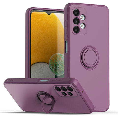 Custodia Silicone Ultra Sottile Morbida Cover con Magnetico Anello Supporto QW1 per Samsung Galaxy A13 4G Viola