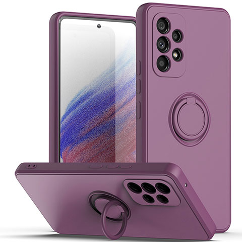 Custodia Silicone Ultra Sottile Morbida Cover con Magnetico Anello Supporto QW1 per Samsung Galaxy A33 5G Viola