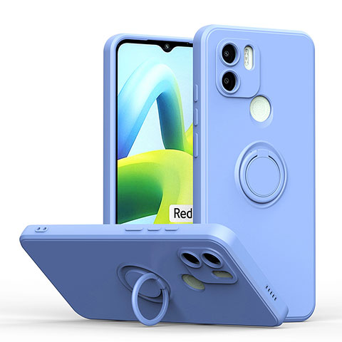 Custodia Silicone Ultra Sottile Morbida Cover con Magnetico Anello Supporto QW1 per Xiaomi Poco C51 Cielo Blu