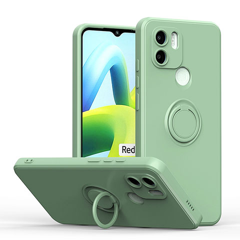 Custodia Silicone Ultra Sottile Morbida Cover con Magnetico Anello Supporto QW1 per Xiaomi Redmi A1 Plus Verde Pastello