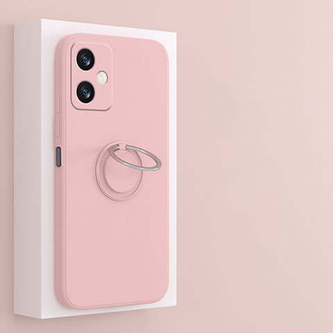 Custodia Silicone Ultra Sottile Morbida Cover con Magnetico Anello Supporto S01 per Xiaomi Redmi Note 12R Pro 5G Rosa