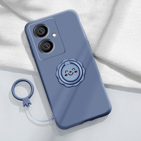 Custodia Silicone Ultra Sottile Morbida Cover con Magnetico Anello Supporto S02 per Vivo V29 Lite 5G Grigio Lavanda