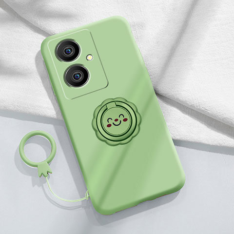 Custodia Silicone Ultra Sottile Morbida Cover con Magnetico Anello Supporto S02 per Vivo V29 Lite 5G Verde