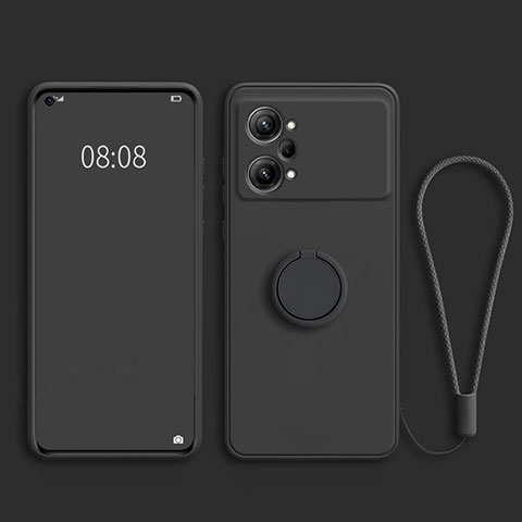 Custodia Silicone Ultra Sottile Morbida Cover con Magnetico Anello Supporto S03 per Oppo K10 Pro 5G Nero