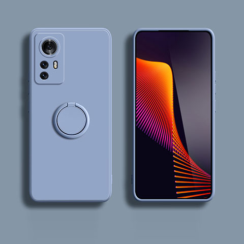 Custodia Silicone Ultra Sottile Morbida Cover con Magnetico Anello Supporto S03 per Xiaomi Redmi Note 12S Grigio Lavanda