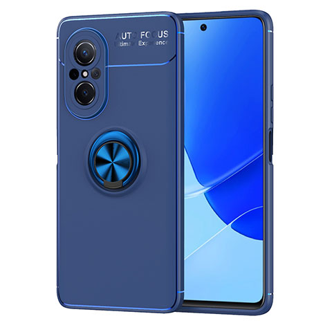 Custodia Silicone Ultra Sottile Morbida Cover con Magnetico Anello Supporto SD1 per Huawei Honor 50 SE 5G Blu