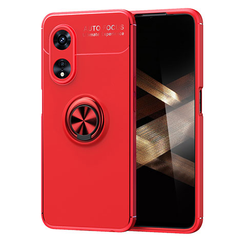 Custodia Silicone Ultra Sottile Morbida Cover con Magnetico Anello Supporto SD1 per Huawei Honor X5 Plus Rosso