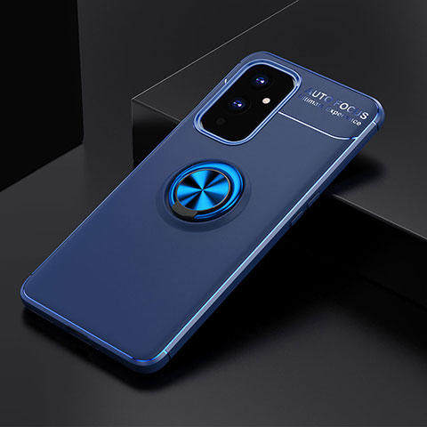 Custodia Silicone Ultra Sottile Morbida Cover con Magnetico Anello Supporto SD1 per OnePlus 9 5G Blu