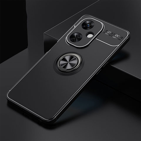 Custodia Silicone Ultra Sottile Morbida Cover con Magnetico Anello Supporto SD1 per OnePlus Nord CE 3 5G Nero