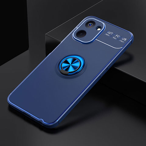 Custodia Silicone Ultra Sottile Morbida Cover con Magnetico Anello Supporto SD1 per Realme 10S 5G Blu