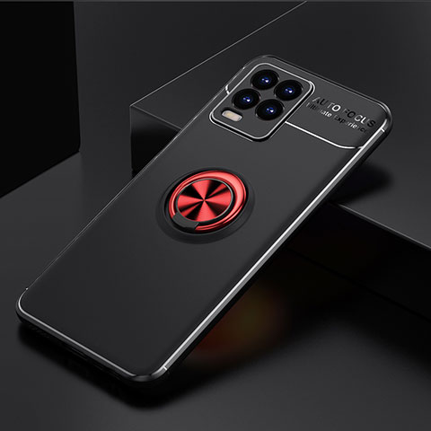 Custodia Silicone Ultra Sottile Morbida Cover con Magnetico Anello Supporto SD1 per Realme 8 Pro Rosso e Nero