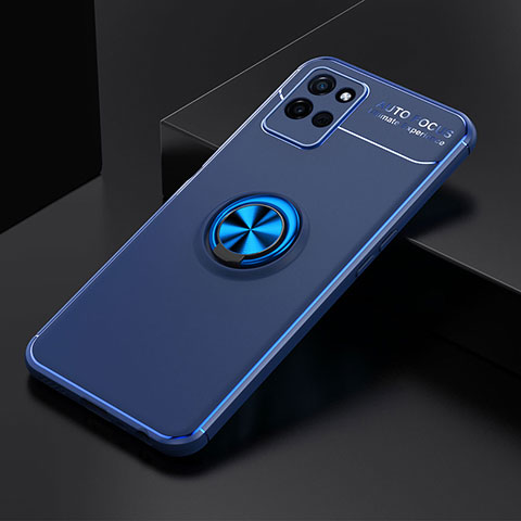 Custodia Silicone Ultra Sottile Morbida Cover con Magnetico Anello Supporto SD1 per Realme V11s 5G Blu