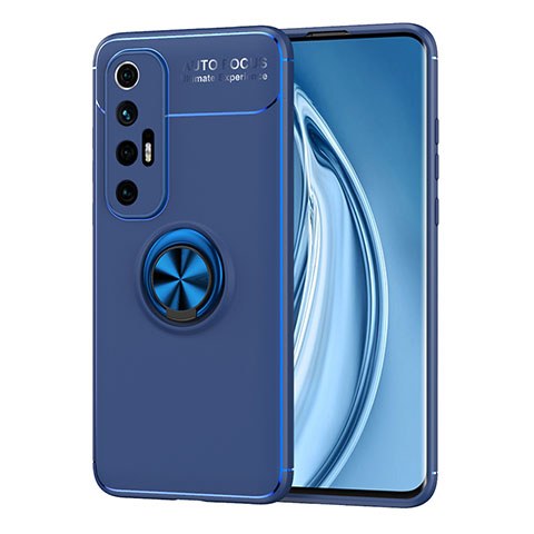 Custodia Silicone Ultra Sottile Morbida Cover con Magnetico Anello Supporto SD1 per Xiaomi Mi 10S 5G Blu