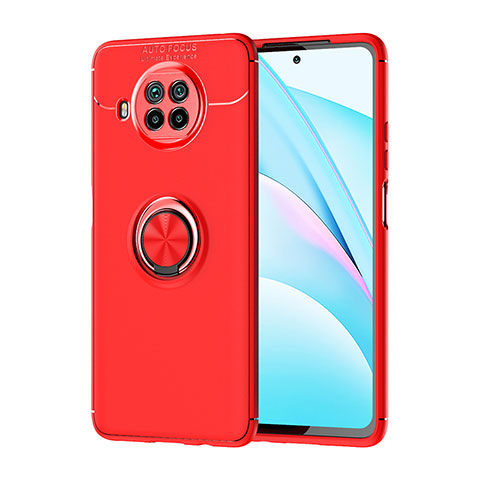 Custodia Silicone Ultra Sottile Morbida Cover con Magnetico Anello Supporto SD1 per Xiaomi Mi 10T Lite 5G Rosso