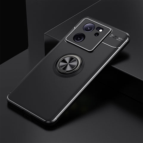 Custodia Silicone Ultra Sottile Morbida Cover con Magnetico Anello Supporto SD1 per Xiaomi Mi 13T Pro 5G Nero