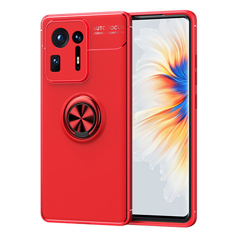 Custodia Silicone Ultra Sottile Morbida Cover con Magnetico Anello Supporto SD1 per Xiaomi Mi Mix 4 5G Rosso