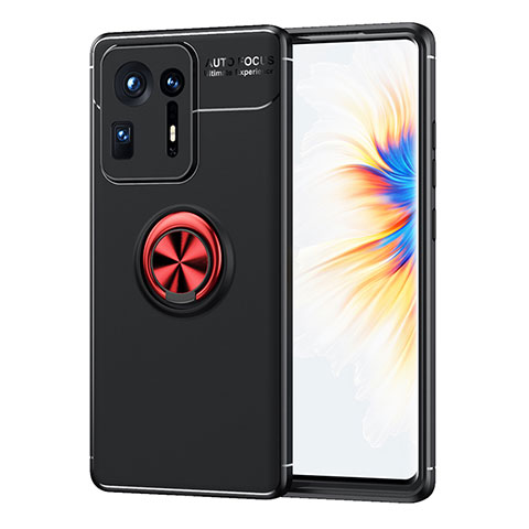 Custodia Silicone Ultra Sottile Morbida Cover con Magnetico Anello Supporto SD1 per Xiaomi Mi Mix 4 5G Rosso e Nero