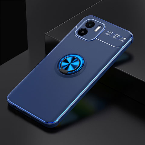 Custodia Silicone Ultra Sottile Morbida Cover con Magnetico Anello Supporto SD1 per Xiaomi Poco C50 Blu