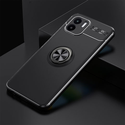 Custodia Silicone Ultra Sottile Morbida Cover con Magnetico Anello Supporto SD1 per Xiaomi Poco C51 Nero